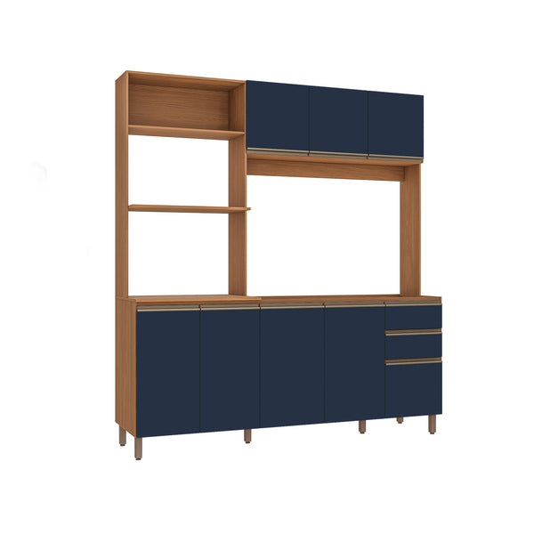 Cocina Integral Kappesberg 192.5cm Canela/Azul Sin Tarja