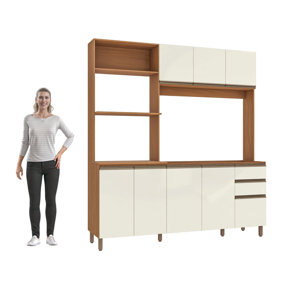 Cocina Integral Kappesberg 192.5cm Canela/Blanco Sin Tarja