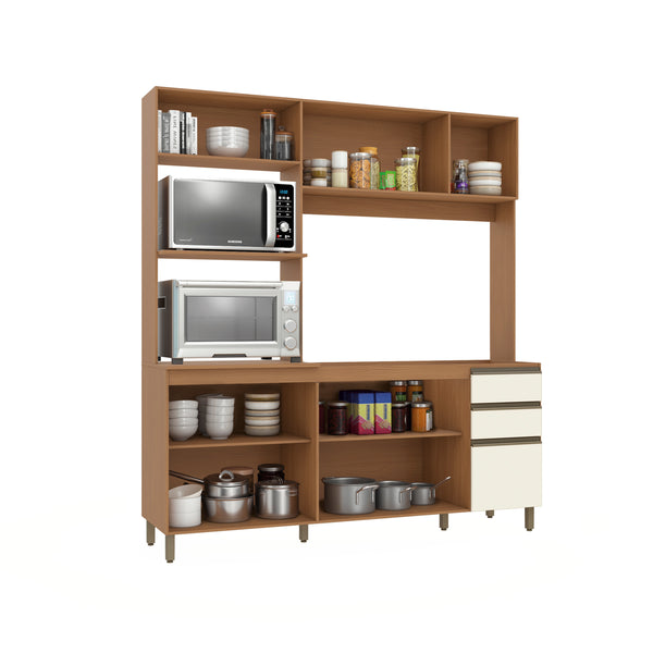 Cocina Integral Kappesberg 192.5cm Canela/Blanco Sin Tarja
