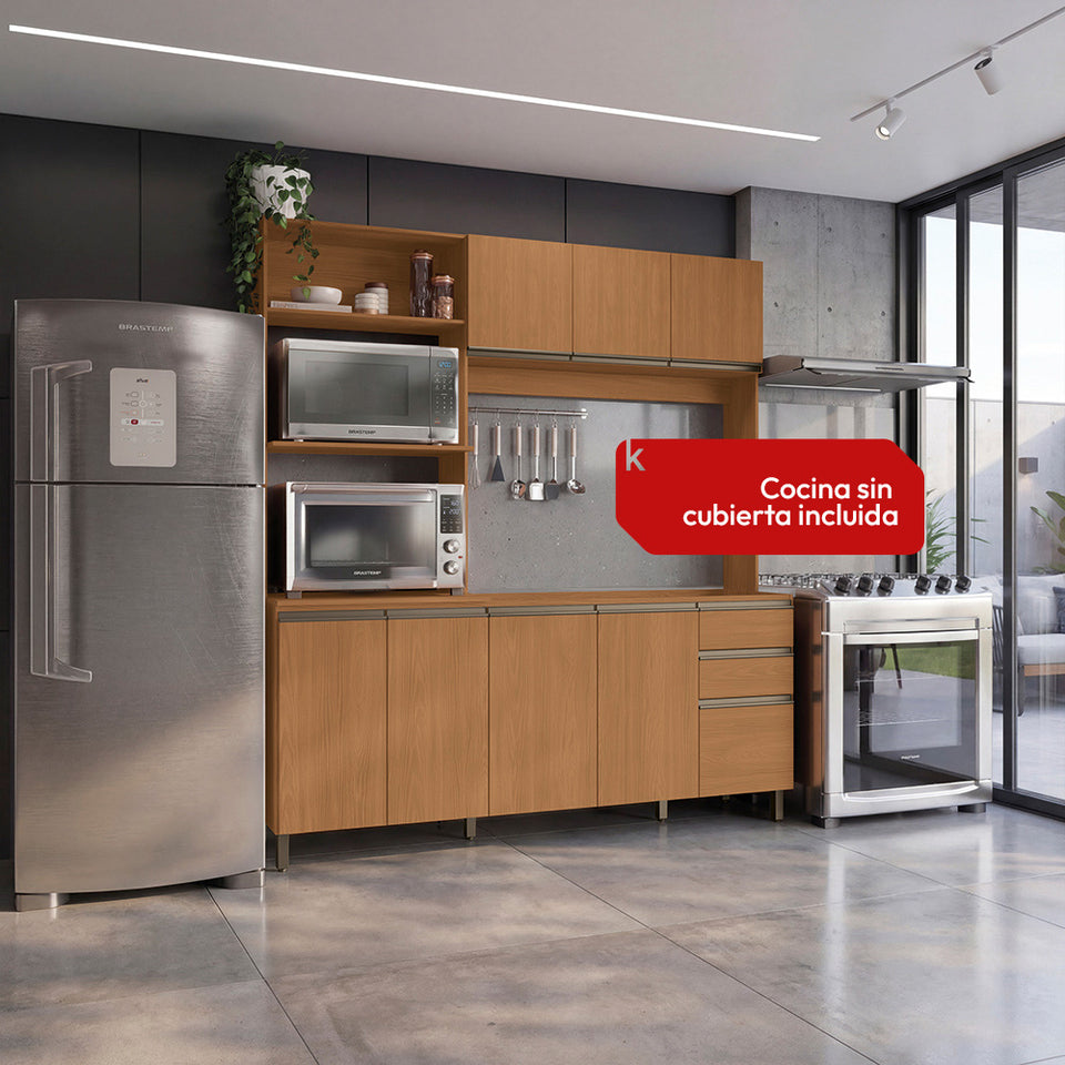 Cocina Integral Kappesberg Luna 192.5cm Canela Sin Tarja