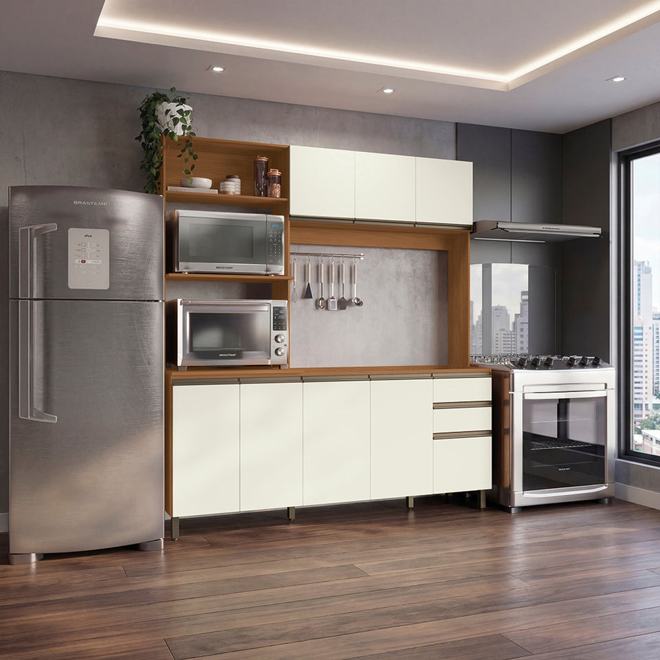 Cocina Integral Kappesberg 192.5cm Canela/Blanco Sin Tarja