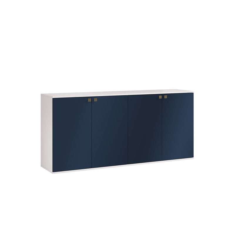 Rack TV Flotante 160cm 4 Puertas Kappesberg Blanco Azul