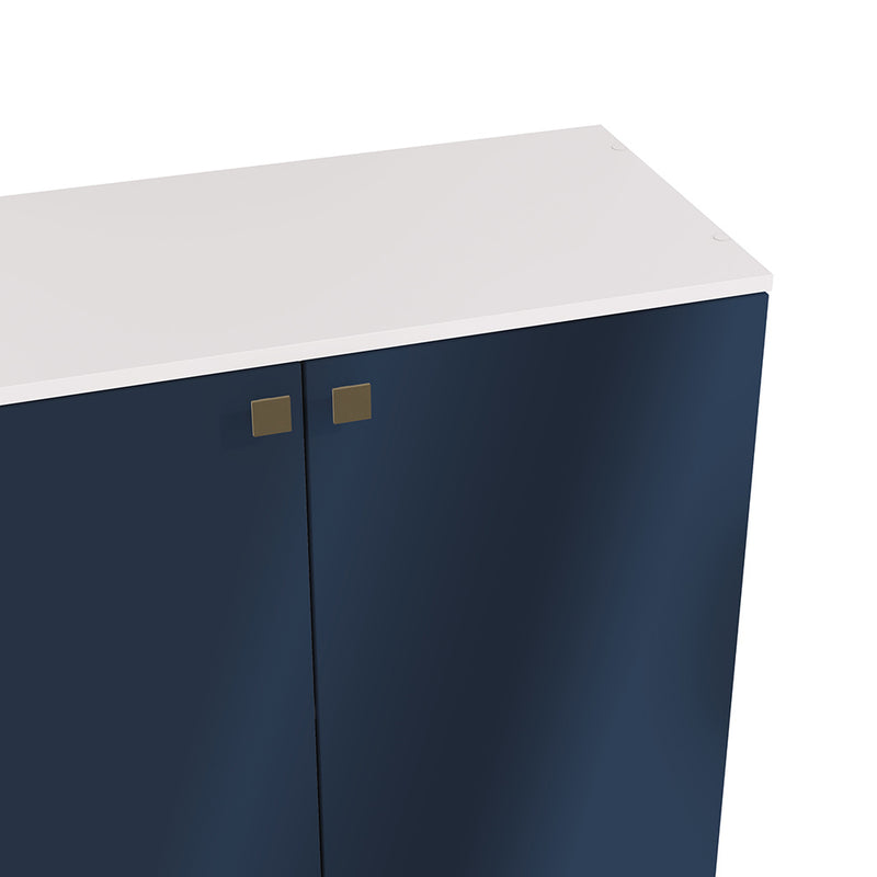 Rack TV Flotante 160cm 4 Puertas Kappesberg Blanco Azul