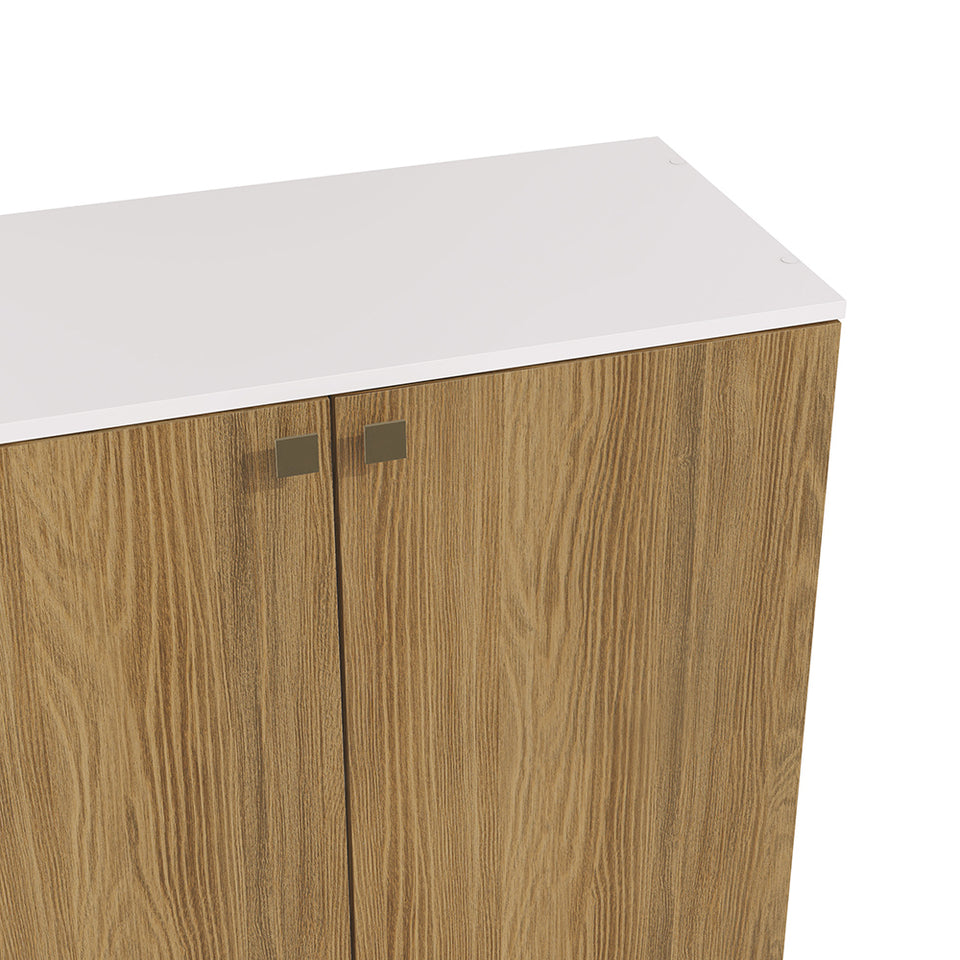 Rack TV Flotante 160cm 4 Puertas Kappesberg Blanco Nogal