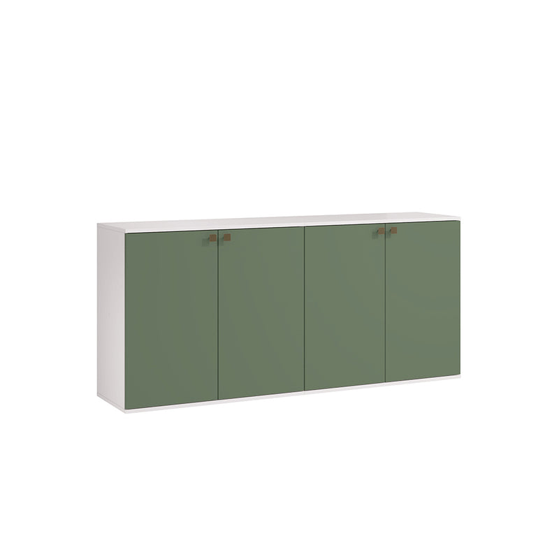 Rack TV Flotante 160cm 4 Puertas Kappesberg Blanco Verde
