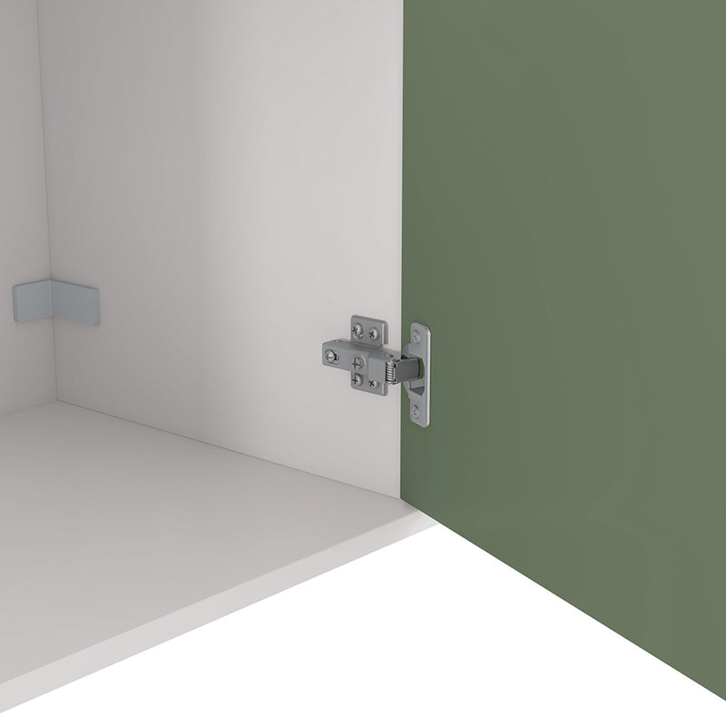 Rack TV Flotante 160cm 4 Puertas Kappesberg Blanco Verde