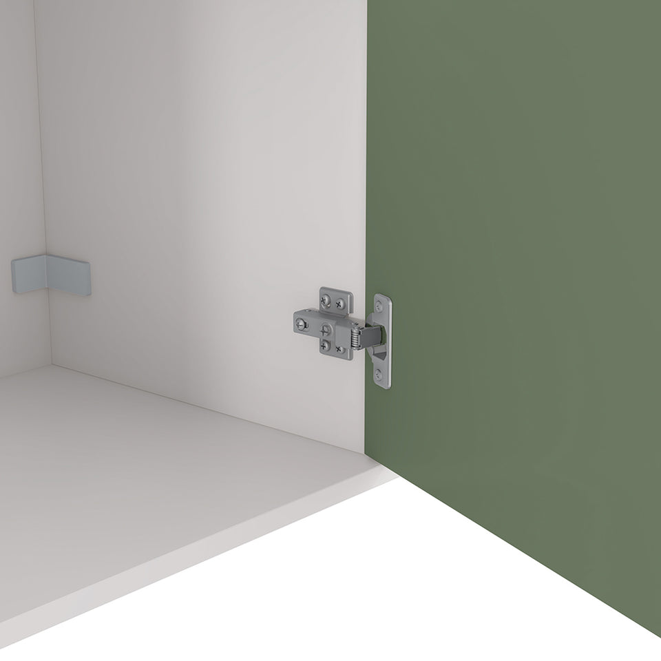 Rack TV Flotante 160cm 4 Puertas Kappesberg Blanco Verde