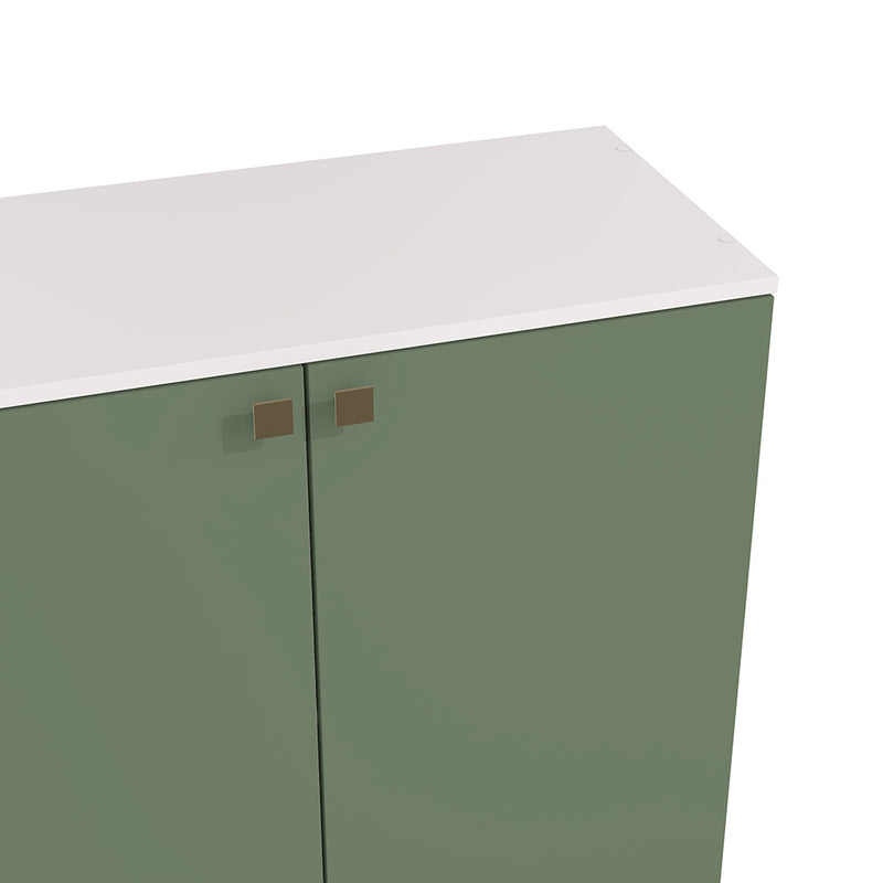 Rack TV Flotante 160cm 4 Puertas Kappesberg Blanco Verde