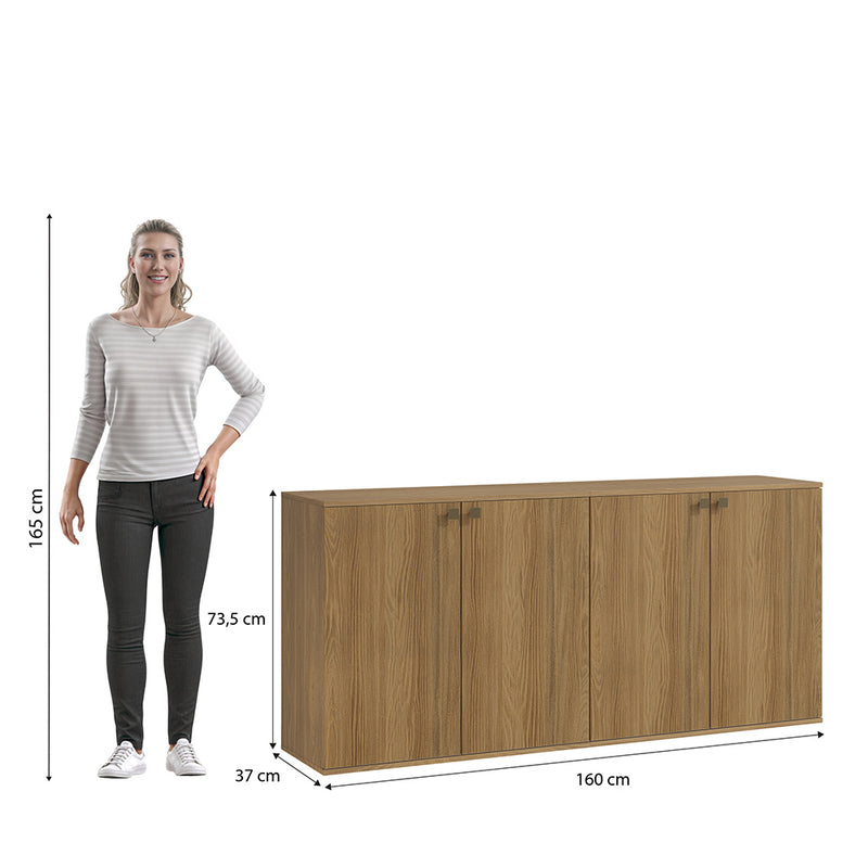 Rack TV Flotante 160cm 4 Puertas Kappesberg Nogal