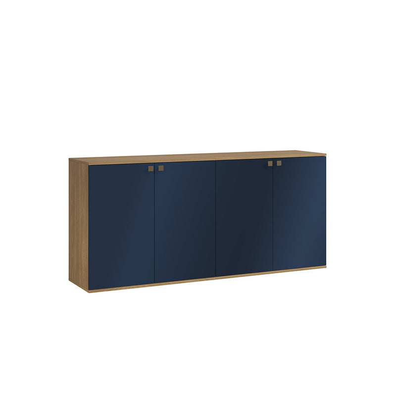 Rack TV Flotante 160cm 4 Puertas Kappesberg Nogal Azul