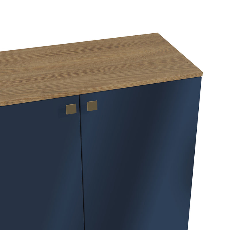 Rack TV Flotante 160cm 4 Puertas Kappesberg Nogal Azul