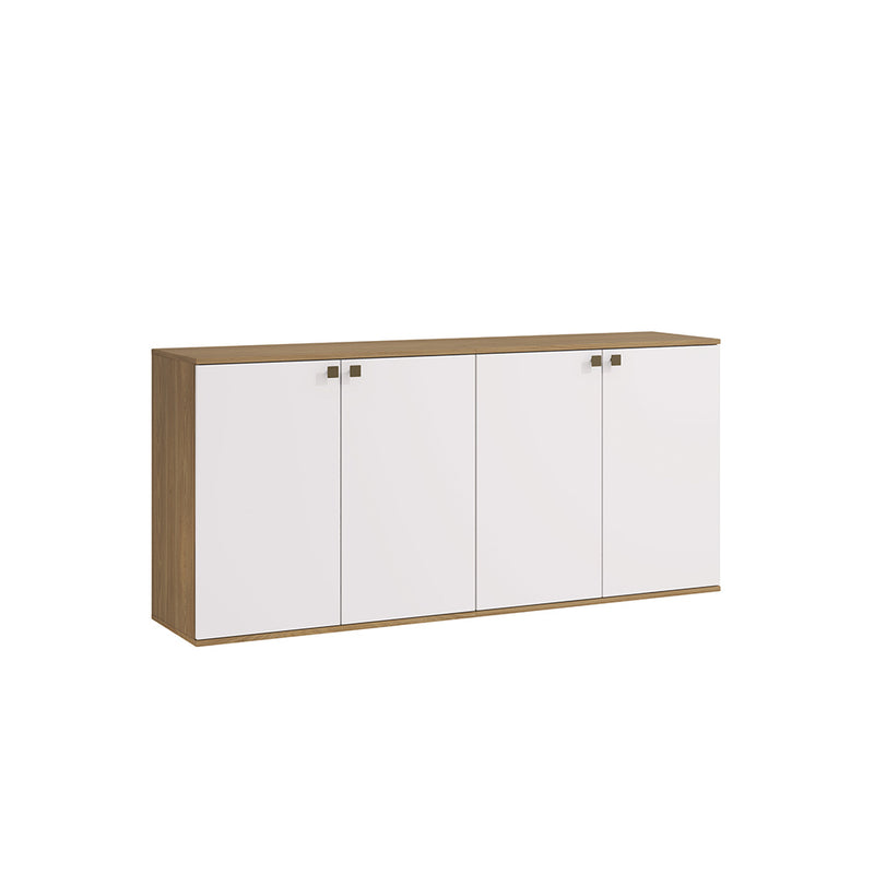 Rack TV Flotante 160cm 4 Puertas Kappesberg Nogal Blanco