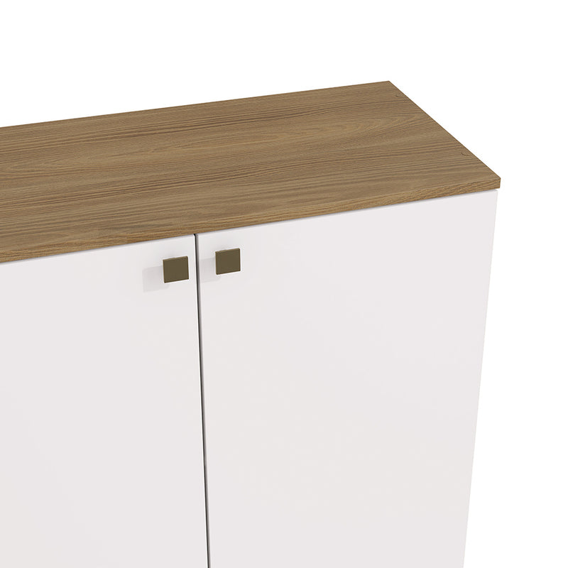 Rack TV Flotante 160cm 4 Puertas Kappesberg Nogal Blanco