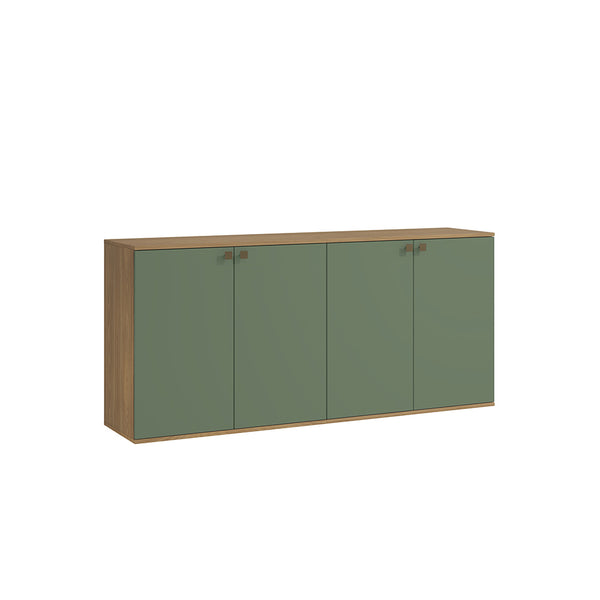 Rack TV Flotante 160cm 4 Puertas Kappesberg Nogal Verde