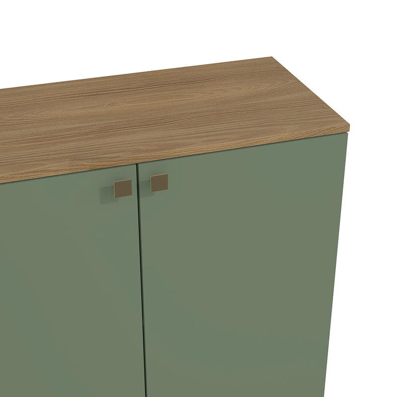 Rack TV Flotante 160cm 4 Puertas Kappesberg Nogal Verde