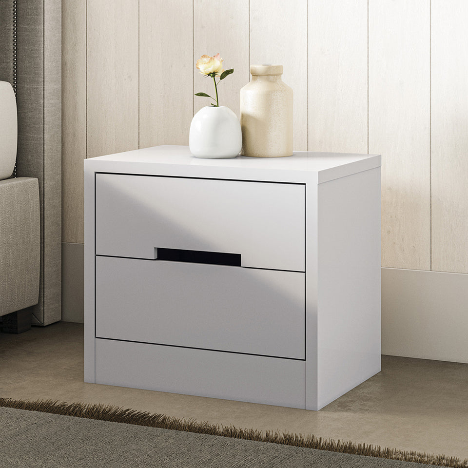 Mesa de Luz 2 Cajones 54cm Kappesberg Blanco