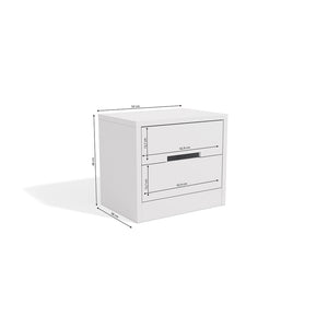 Mesa de Luz 2 Cajones 54cm Kappesberg Blanco