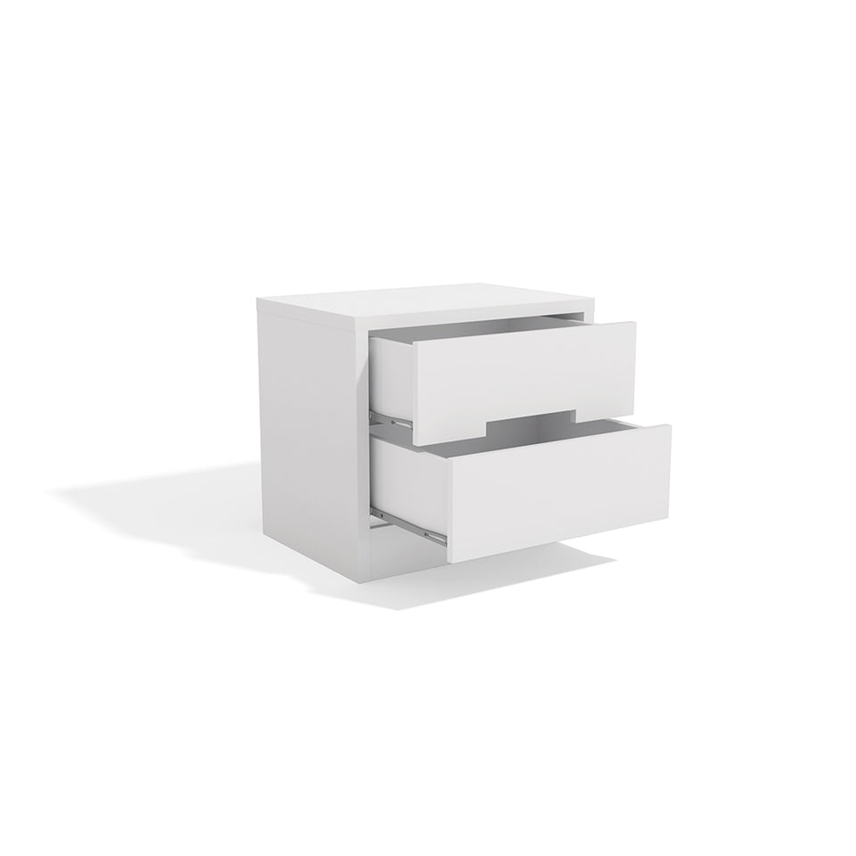 Mesa de Luz 2 Cajones 54cm Kappesberg Blanco