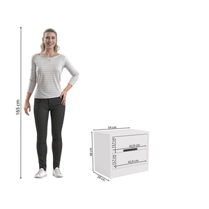 Mesa de Luz 2 Cajones 54cm Kappesberg Blanco
