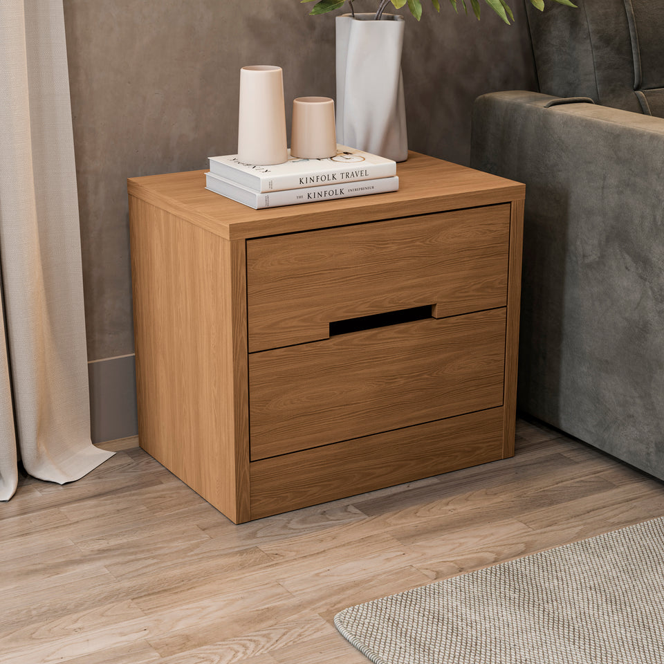 Mesa de Luz 2 Cajones 54cm Kappesberg Canela