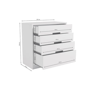 Cómoda con 4 Cajones 91cm MDP y MDF Kappesberg Blanco