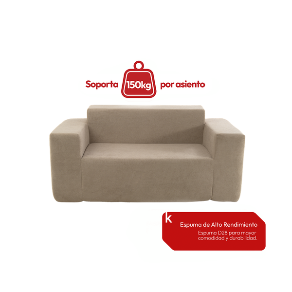 Sofá 2 Cuerpos 176cm Bouclé Kappesberg Capuccino