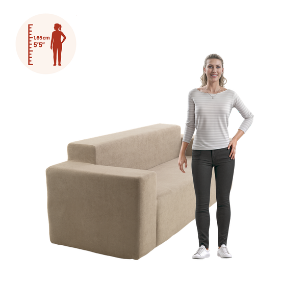Sofá 3 Cuerpos 236cm Bouclé Kappesberg Capuccino