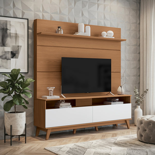 Centro de Entretenimiento TV 70" Kappesberg Canela y Blanco