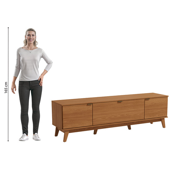 Rack Mueble TV 75" MDP 180cm 3 Portas Kappesberg Canela