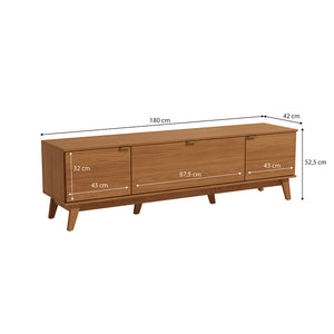 Rack Mueble TV 75" MDP 180cm 3 Portas Kappesberg Canela