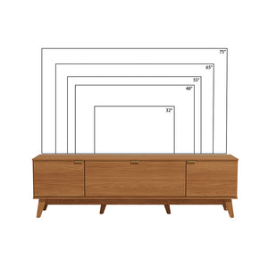 Rack Mueble TV 75" MDP 180cm 3 Portas Kappesberg Canela