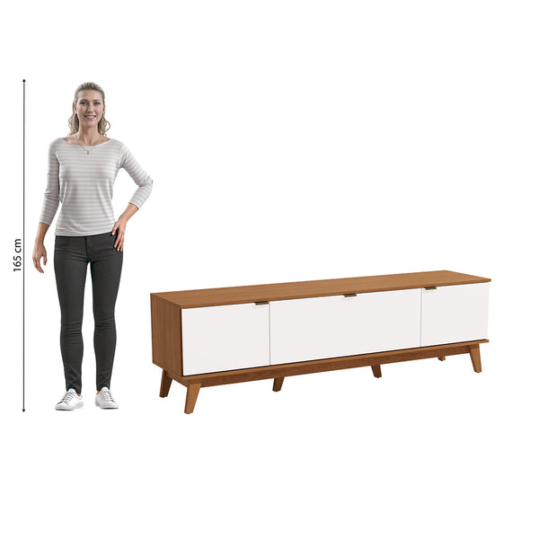 Rack Mueble TV 75" MDP 180cm Kappesberg Canela/Blanco