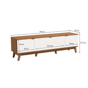 Rack Mueble TV 75" MDP 180cm Kappesberg Canela/Blanco