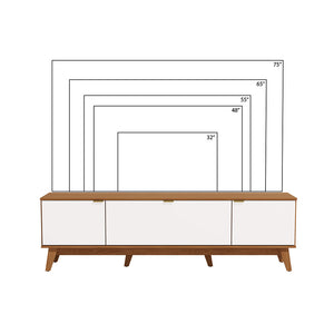 Rack Mueble TV 75" MDP 180cm Kappesberg Canela/Blanco
