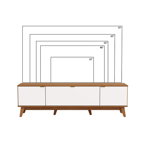 Rack Mueble TV 75" MDP 180cm Kappesberg Canela/Blanco