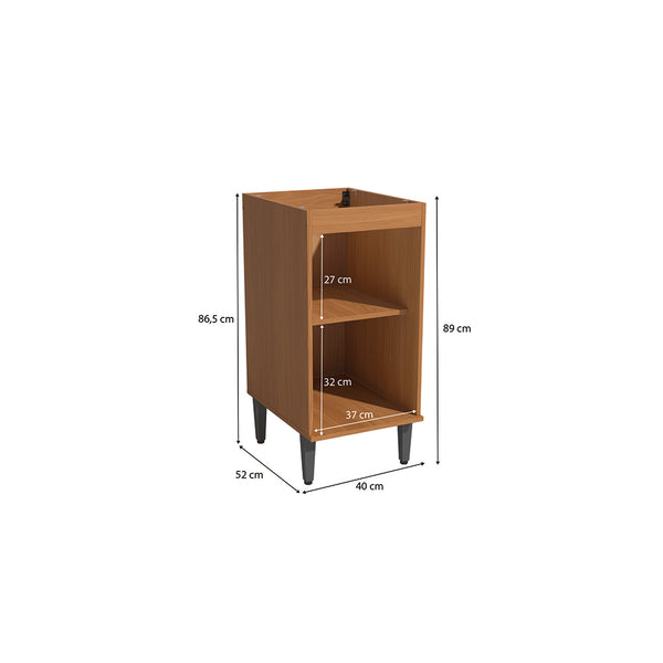 Bajo Mesada 40cm MDP Elara Kappesberg Canela y Negro