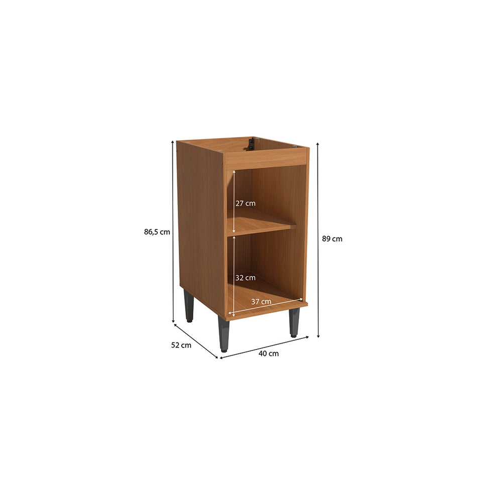 Bajo Mesada 40cm MDP Elara Kappesberg Canela y Negro