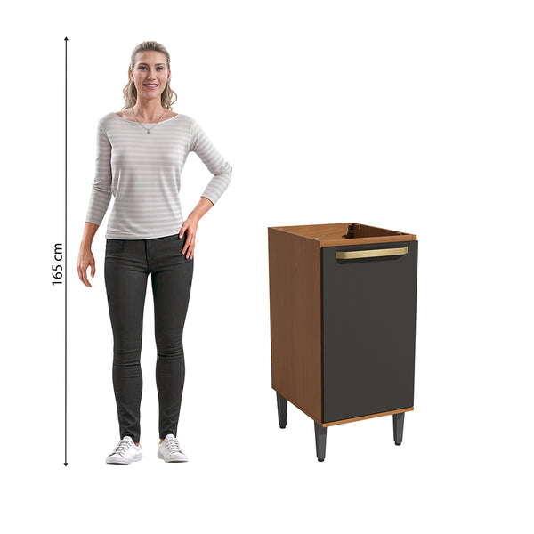 Bajo Mesada 40cm MDP Elara Kappesberg Canela y Negro