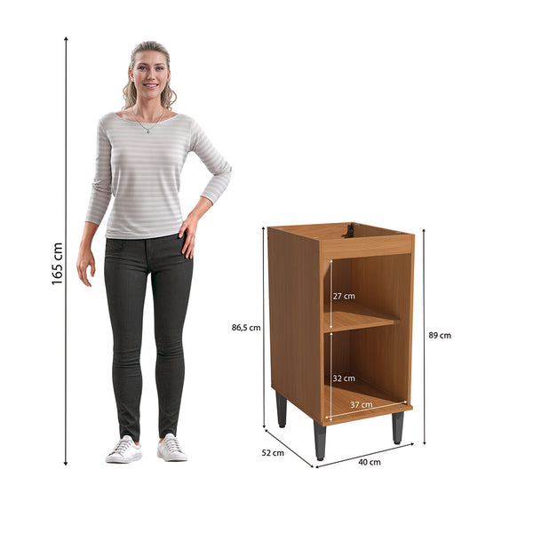 Bajo Mesada 40cm MDP Elara Kappesberg Canela y Negro