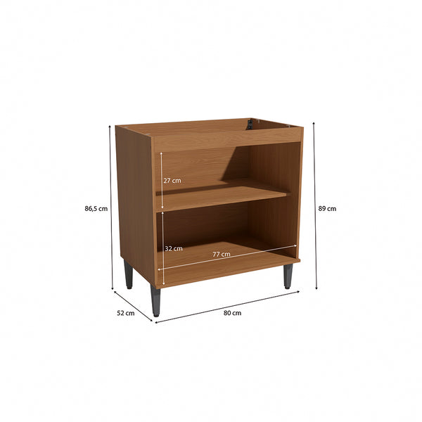 Bajo Mesada 80cm MDP Kappesberg Canela y Negro