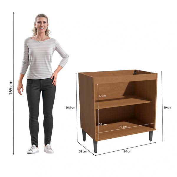 Bajo Mesada 80cm MDP Kappesberg Canela y Negro