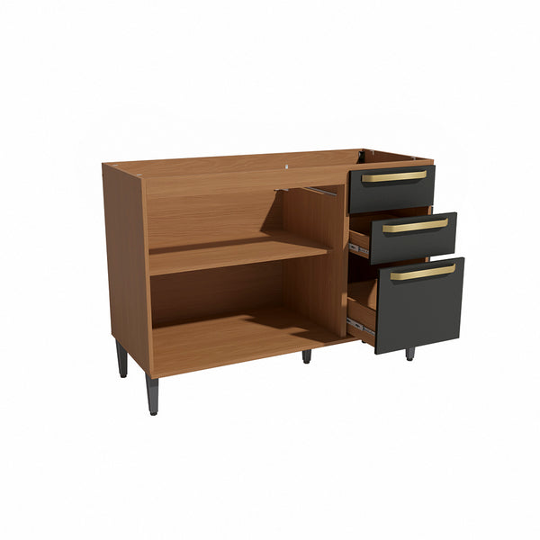 Bajo Mesada 120cm MDP Kappesberg Canela y Negro