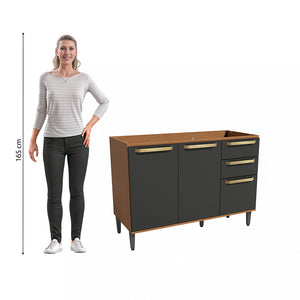 Bajo Mesada 120cm MDP Kappesberg Canela y Negro