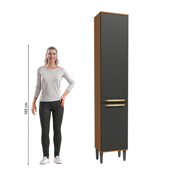 Pantry 2 Puertas 40cm MDP Kappesberg Canela y Negro