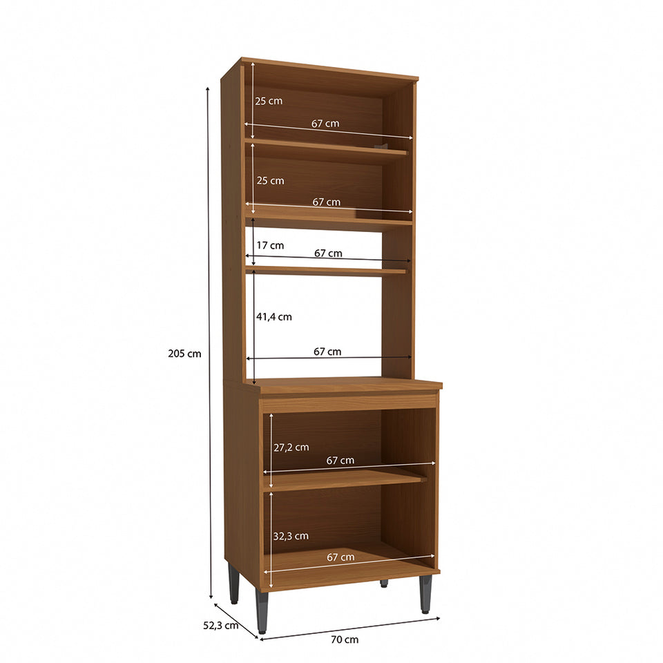 Mueble Horno 70cm MDP Kappesberg Canela y Negro