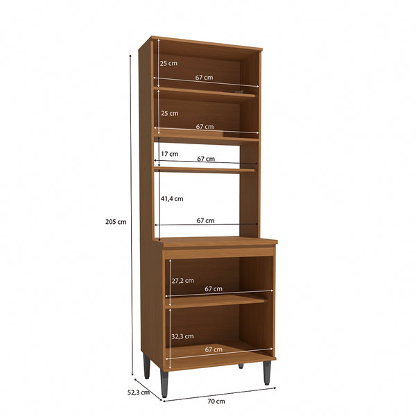 Mueble Horno 70cm MDP Kappesberg Canela y Negro