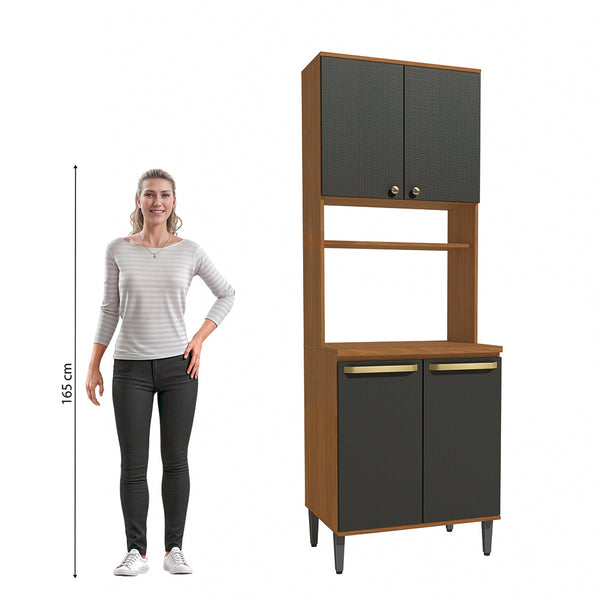 Mueble Horno 70cm MDP Kappesberg Canela y Negro