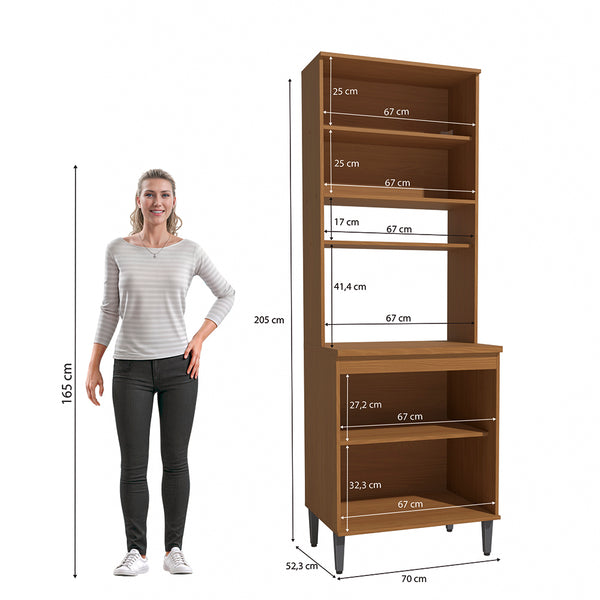 Mueble Horno 70cm MDP Kappesberg Canela y Negro