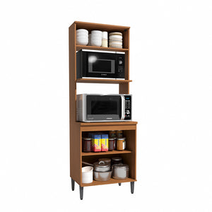Mueble Horno Microondas 70cm MDP Kappesberg Canela y Negro