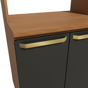 Mueble Horno Microondas 70cm MDP Kappesberg Canela y Negro